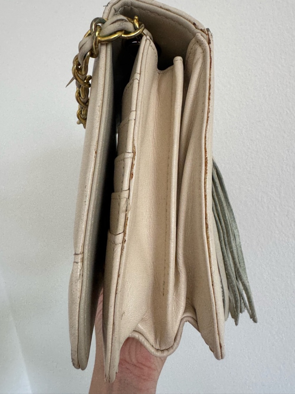 Vintage Chanel Pre-1986 CC Logo Lambskin Crossbody with Gold Tassel - Picture 16 of 16